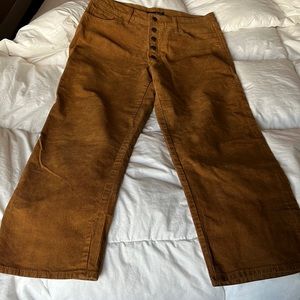 Brown/ mustard corduroy cropped pants